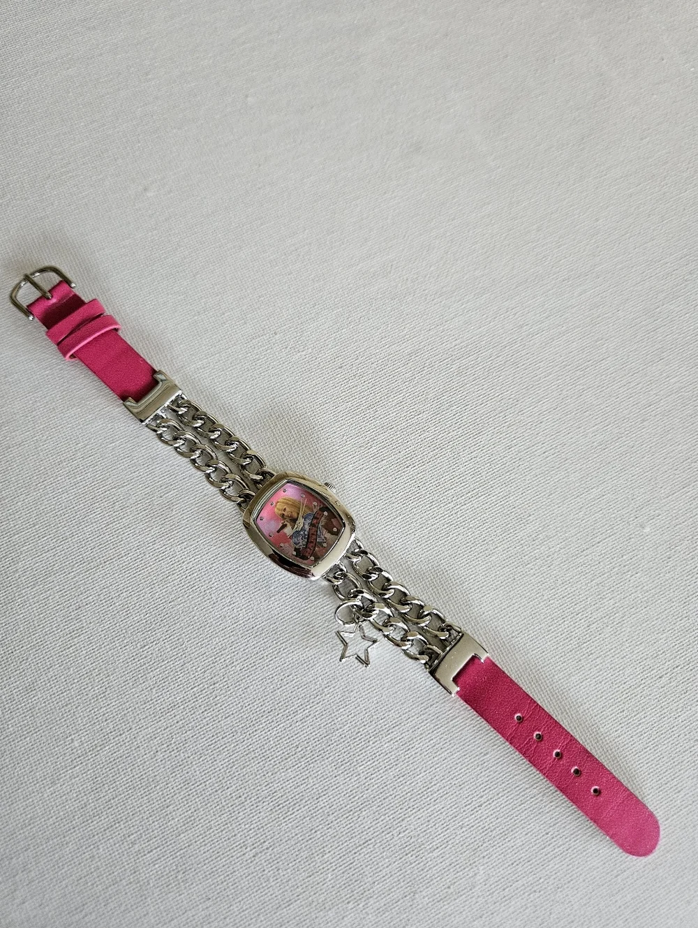 Hannah Montana Braceket Watch Pink Silver Needs A Battery Disney Channel